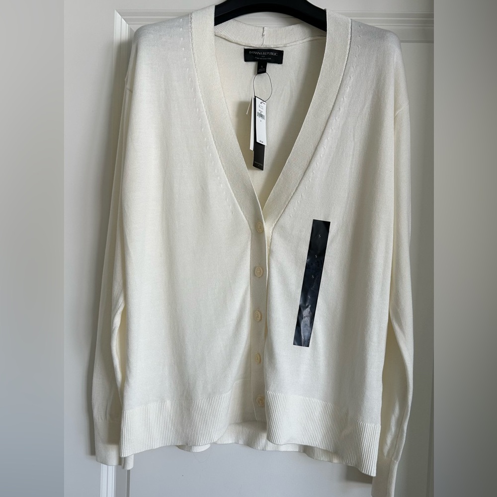 Banana Republic Ivory Cardigan Sweater